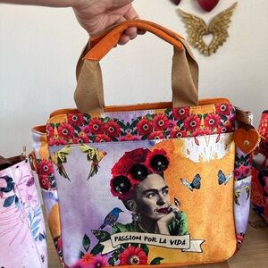 Frida Kahlo Inspired Orange Floral Bag - Passion Por La Vida